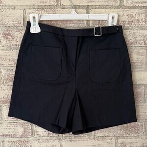 J. Crew Navy Blue Belted Patch-Pocket Shorts